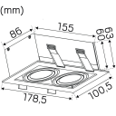 Hide A Lite Optic Box II Downlight hvit tune Belysning