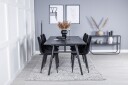 Venture Home Sleek Matgruppe Forlengningsbar 195 cm Rektangulær med 6 Polar stoler Sort