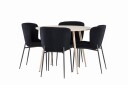 Venture Home Plaza Spisegruppe 100 cm Rund med 4 Modesto stoler Whitewash/Sort