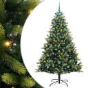  Kunstig hengslet juletre 300 LED lys grønn 210 cm PVC og PE
