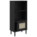  Bokhylle SENJA svart 60x35x130 cm heltre furu 8721012134768