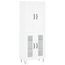  Highboard hvit 69,5x34x180 cm konstruert tre