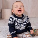 Strikkegenser Vinternatt m/nisselue   garnpakke i Bluum Pure Eco Baby Wool