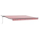  Automatisk uttrekkbar markise med LED rød og hvit stripe 400x350 cm