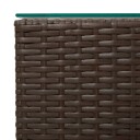 vidaXL Sidebord med glasstopp brun 35x35x52 cm polyrotting