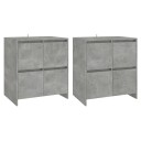 vidaXL Skjenker 2 stk betonggrå 70x41x75 cm sponplate