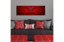 Lerretsbilde med LED belysning 30x90 cm Fargerik sommerfugl med detaljerte vinger Rød / Svart / Oransje