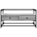  TV-benk med glasstopp grå sonoma 98x35x51 cm konstruert tre 846067