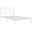  Sengeramme i metall med hodegavl hvit 100x200 cm 8721012374300