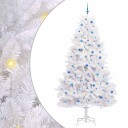 vidaXL Kunstig sammensatt juletre med 300 LED Hvit 270 cm PVC og stål