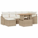  Hage Spisegruppe med pute 7 pcs Beige, krem