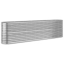 vidaXL Plantekasse pulverlakkert stål 260x40x68 cm sølv