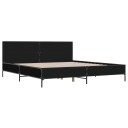  Sengeramme svart 200x200 cm konstruert tre og metall 8721102613135