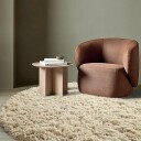 Rundt teppe   Fassale Hand Woven Wool Shaggy krem Størrelse: Ø 200 cm