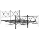  Sengeramme i metall med hode- og fotgavl svart 140x190 cm 8721012374041