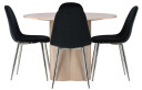 Venture Design Olivia & Polar spisegruppe Svart/whitewash 4 stoler & bord 110 cm