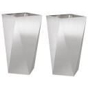 vidaXL Plantekassed 2 pcs sølv 40 x 40 x 75 cm Rustfritt Stål