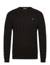 Morris Nathan Cable Oneck - Brown - XL