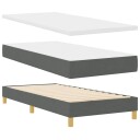  Box Spring Seng med Madrass Mørkegrå 100x200 cm Stoffer
