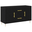  Sideboard Svart Eik 100x36x60 cm Konstruksjonsmateriale