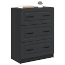 vidaXL Skuffeskap Svart 66 x 34,5 x 87 cm Konstruert tre