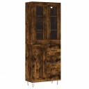  Highboard røkt eik 69,5x34x180 cm konstruert tre