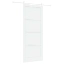 vidaXL Skyvedør med beslagsett Hvit 93x232 cm Solid Tre Furu