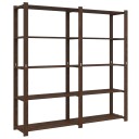 Oppbevaringshylle 5 hyller brun 170x38x170 cm massiv furu