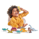 Tender Leaf Setteske med 8 Tredyr Dinosaur