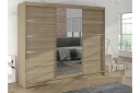 Cyria Garderobe med romslig Oppbevaring og Skyvedører med Speil 200x215 cm - Beige