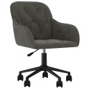 vidaXL Kontorstol med hjul Mørkegrå 56 x 61,5 x 72 cm Fløyel