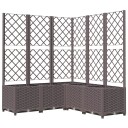 vidaXL Plantekasse med espalier brun 120x120x136 cm PP
