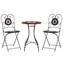 Bistrobord med mosaikk terrakotta og hvit jern og keramikk 3216355