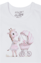 Hust & Claire Britt Giraffe kortermet body til baby   white   74