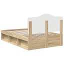 Sengestamme med hodegjerde Sonoma eik 135 x 190 cm Massiv furu