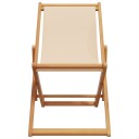  Sammenleggbare strandstoler 2 stk beige stoff og heltre 3214498