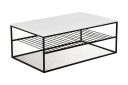 Falan Sofabord 95 cm med Oppbevaringshyller Ribbor - Hvit/Svart