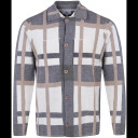 Voss Shirt Cream check S Heavy knit check overshirt