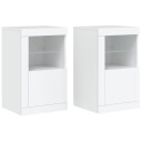  Sideskap med LED 2 stk hvit konstruert tre 8721012252158
