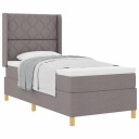  Sengebunn med Madrass Taupe 90x200 cm Stoff