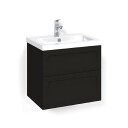 Macro Design Crown Shape Servantskap 2 Skuff - med Light Servant Svart eik / 60cm 45