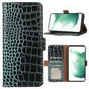 Crocodile Series Motorola Moto S30 Pro Lommebok-deksel i Lær med RFID Grønn