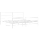 vidaXL Sengeramme i metall med hode- og fotgavl hvit 200x200 cm 8721012303362