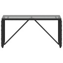  Utebord Svart 80 x 40 x 40 cm PE Rattan og Glass