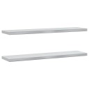 Vegghyller 2 stk 100x23,5x3 cm sølv rustfritt stål