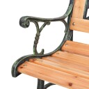 vidaXL Hagebenk 116 cm støpejern og heltre gran