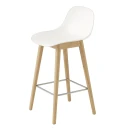 Muuto Fiber barstol låg Wood Base   65 cm   Natural White
