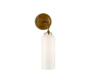 Visual Comfort Katie Small Cylinder Sconce Antique Brass/White Glass