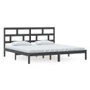 vidaXL Sengeramme svart heltre furu 200x200 cm