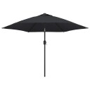 vidaXL Parasoll med LED-lys og stålstang 300 cm svart